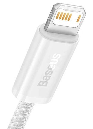 Дата кабель baseus dynamic series usb to lightning 2.4a (2m) (cald00050) white 2