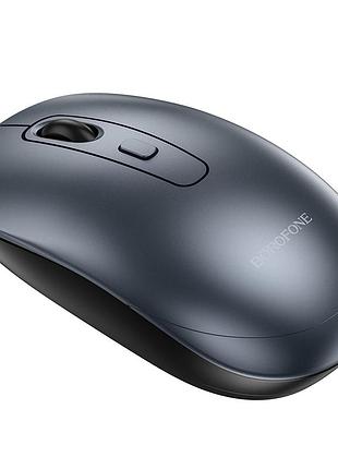 Маніпулятор миша borofone bg13 winner 2.4g business wireless mouse - black/metal gray