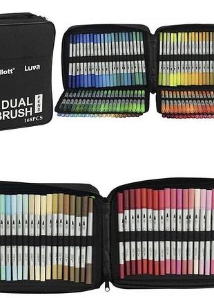 Маркери cello luva dual brush акварельні двосторонні 168 шт