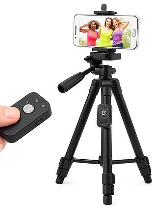 Штатив для фотоаппарата маленький tripod 3388 + пульт, штатив для камеры вертикальной съемки bd-25