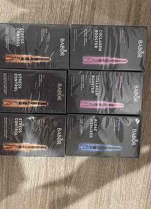 Сироватки для обличчя babor ampoule concentrates stress control, collagen booster, algae vitalizer