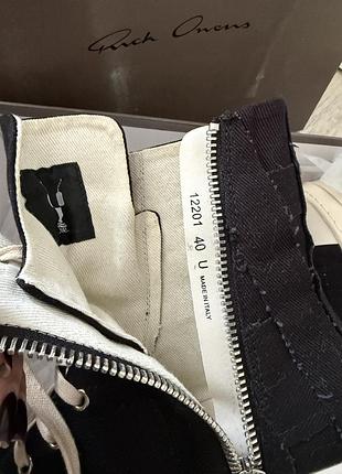 New rick owens distressed high ramones slashed black-white 5