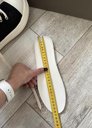 New rick owens distressed high ramones slashed black-white 6