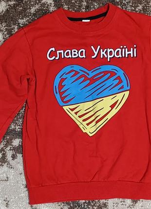 Світшот дитячий червоний з патріотичним принтом