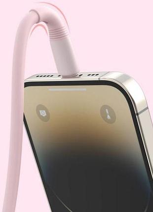 Дата кабель hoco x97 crystal color type-c to lightning 20w (1m) light pink 3
