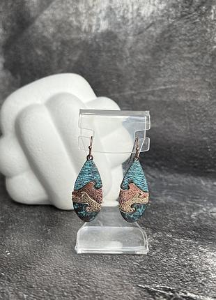 Серьги капля шарики винтаж.