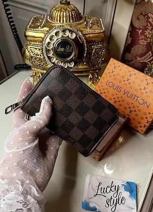 Гаманець коричнева шашка на блискавці 66546