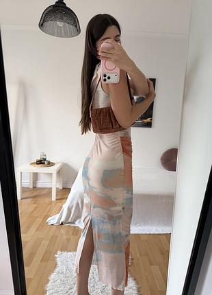 Сукня міді в сіточку shein🧡🩵💛 2