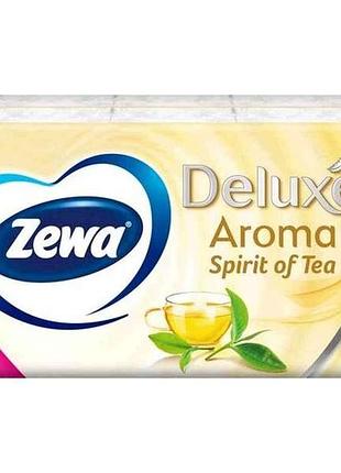Носовые платки deluxe (зеленый чай), 3 слоя, упак 10пач*10шт тм zewa