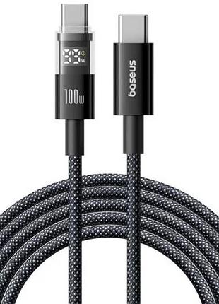 Дата кабель baseus display 2 type-c to type-c 100w (2m) (p10382702) cosmic black 2