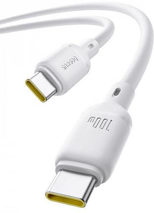 Дата кабель baseus silky series os fast charging type-c to type-c 100w (1m) (p10377704) moon white 3