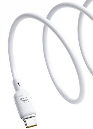 Дата кабель baseus silky series os fast charging type-c to type-c 100w (1m) (p10377704) moon white 4