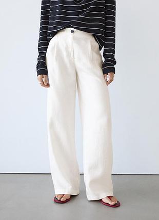 Льняні брюки massimo dutti 40