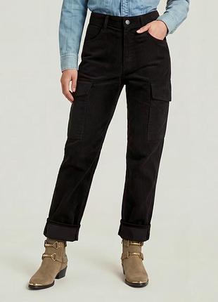 Womens cargo pants g star raw size 26 color black velvet штани брюки карго вельвет