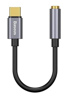 Переходник baseus l54 type-c to 3.5mm (catl54) серый