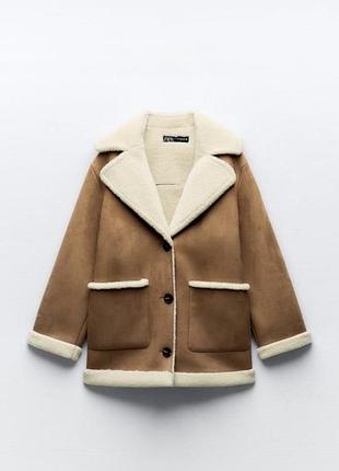 Жіноча подовжена дублянка від zara на м-l