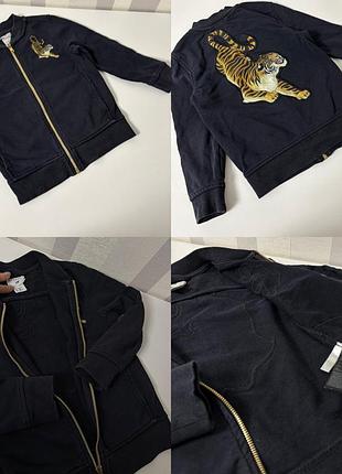 H&m зіпка зі стійкою та тигром на спині , двунитка хлопчику 4/5/6 років на 110/116 зріст