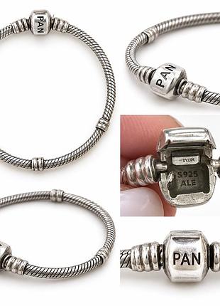 Срібний браслет pandora оригінал, 21 розмір