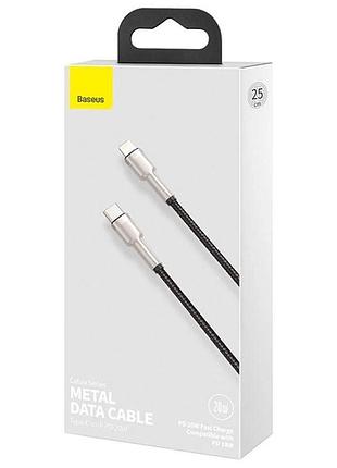 Дата кабель baseus cafule series metal type-c to lightning pd 20w (0.25m) (catljk-0) black 4
