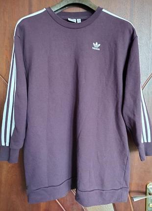 Оригинальное платье-свитшот adidas originals (глубокий оверсайз, пог 65)