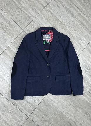 Joules navy cotton blazer jacket women’s size uk 16 us 12 піджак блейзер жакет