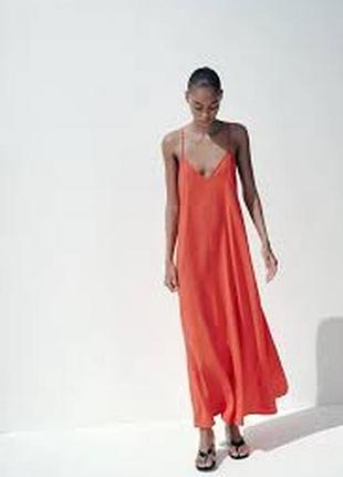 Zara легкая ручья платье р. м