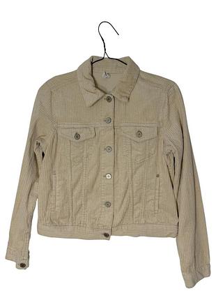 Бежева вельветова куртка mango casual