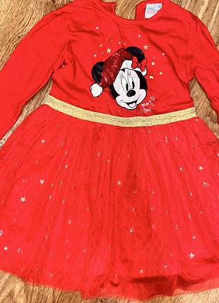 Сукня для дівчинки disney новорічна червона розмір 98