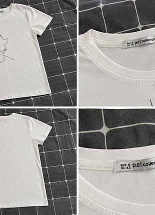 Футболка жіноча p.e.t. collection біла з коротким рукавом та круглим вирізом