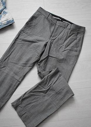 Серые классические прямые брюки banana republic s шерсть