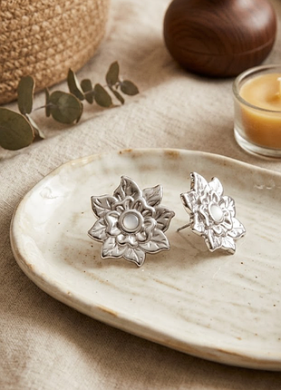 Квіткові сережки нержавіюча сталь stainless steel