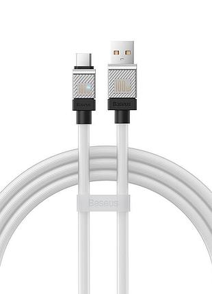 Дата кабель baseus coolplay series usb to type-c 100w (1m) (cakw00060) white