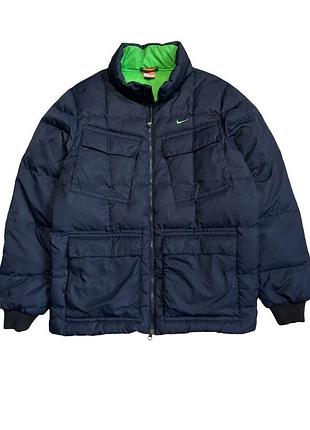 Чоловічий пуховик nike vintage down jacket темно-синій m/l