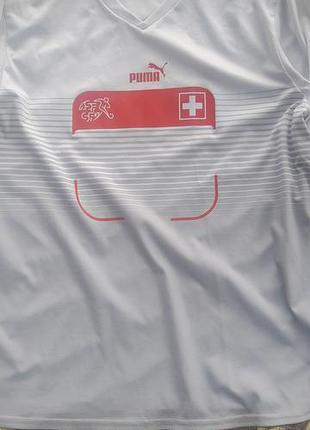 Спортивна футболка чоловіча puma швейцарія чс-2022 біла xxl