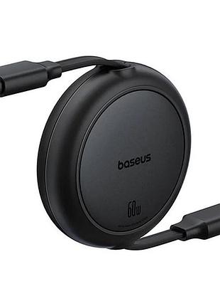Дата кабель baseus free2pull mini retractable type-c to type-c 60w (1m) (p10364500) cluster black 2