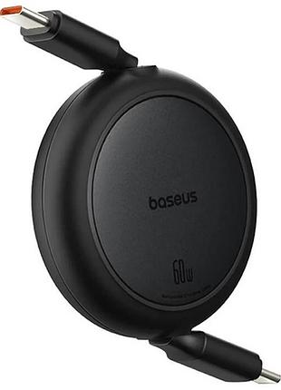 Дата кабель baseus free2pull mini retractable type-c to type-c 60w (1m) (p10364500) cluster black 3