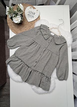Теплое платье на пуговицах от zara 3-4 года (98-104)