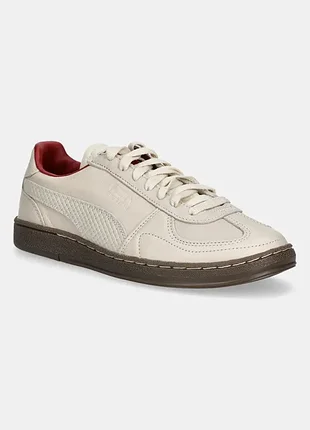 Кожаные бежевые кроссовки puma super team palais artisan, 38.5
