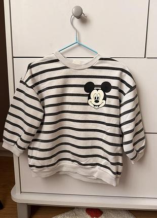 Реглан h&m для малюка 12/18 місяців 86 полосатий з мікі маус