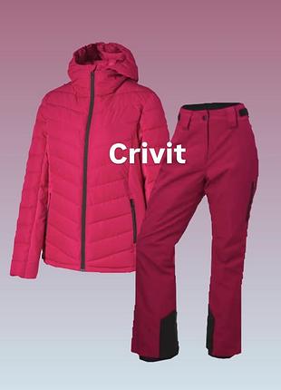Женский лыжный горнолыжный костюм crivit розового цвета розовый малиновый фуксия куртка штаны для сноуборда размер s 36/38