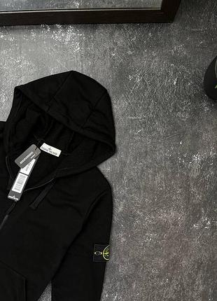 🖤 black stone island zip-up hoodie.