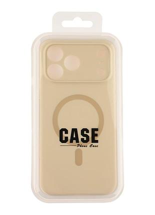 Чохол glow silicone case full camera with magsafe для iphone 18 pro antique white 3