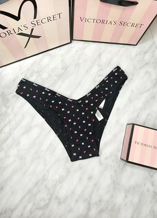 Бавовняні трусики-танга з логотипом. pink. victoria's secret. оригінал 🇺🇸