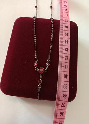 Колье винтажное безель гранатовое стекло m&s 4