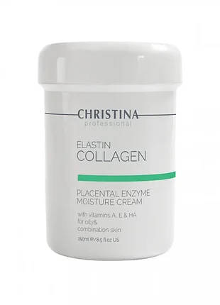 Увлажняющий крем для жирной кожи christina elastin collagen placental enzyme moisture cream with vitamins a, e&amp;ha 250 мл