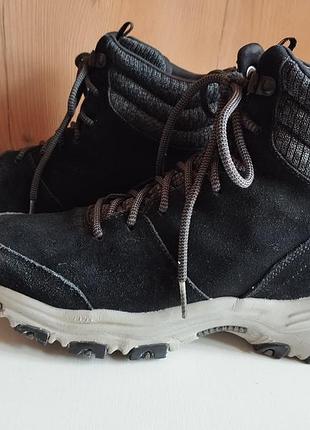 Черевики жіночі skechers d'lites chill flurry чорні замшеві з в'язаним манжетом розмір 37,5