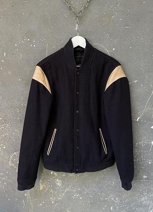 Куртка чоловіча allsaints echo вовняна з шкіряними вставками