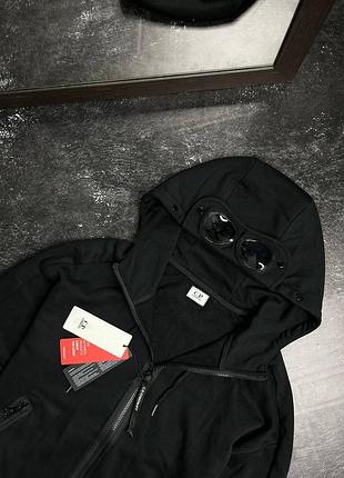 💣 чорне zip худі c.p. company з лінзами.