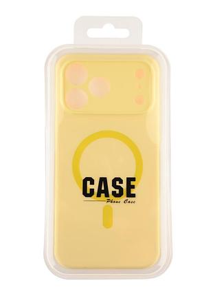 Чохол glow silicone case full camera with magsafe для iphone 18 pro yellow 3