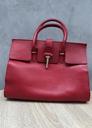 Сумка жіноча balenciaga червона шкіряна